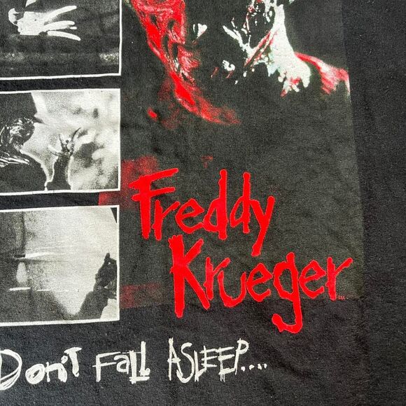 Halloween Freddy Kruger Graphic T-shirt Black Vintage Spooky - Picture 2 of 7